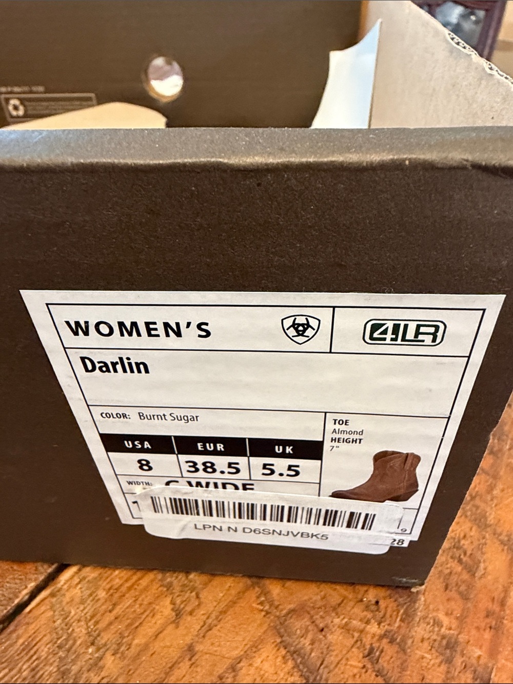 Ariat Brown Leather Western Ankle Booties with Stacked Heel - Picture 2 of 10